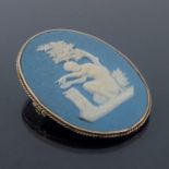 An 18th century gold mounted Wedgwood Jasperware brooch