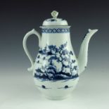 A Worcester blue and white coffee pot