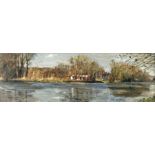 † Peter Brown N.E.A.C. (British, 1967), Dinghy Mxxxx, Sonning on Thames, signed and dated 2000 l.l.,