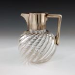 A Victorian silver and glass claret jug, John Grinsell and Sons, Birmingham 1888