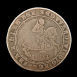 Edward VI Crown, 1551 King on horseback with date below horse, rev Shield on Cross; mm y, 30.2g