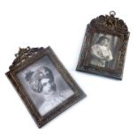 Two 19th century Indian silver gilt and gem set photo frames