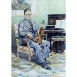 Dr Robert Cecil Robertson (Scottish, 1890-1942), portrait of William Telfer Esq, full length