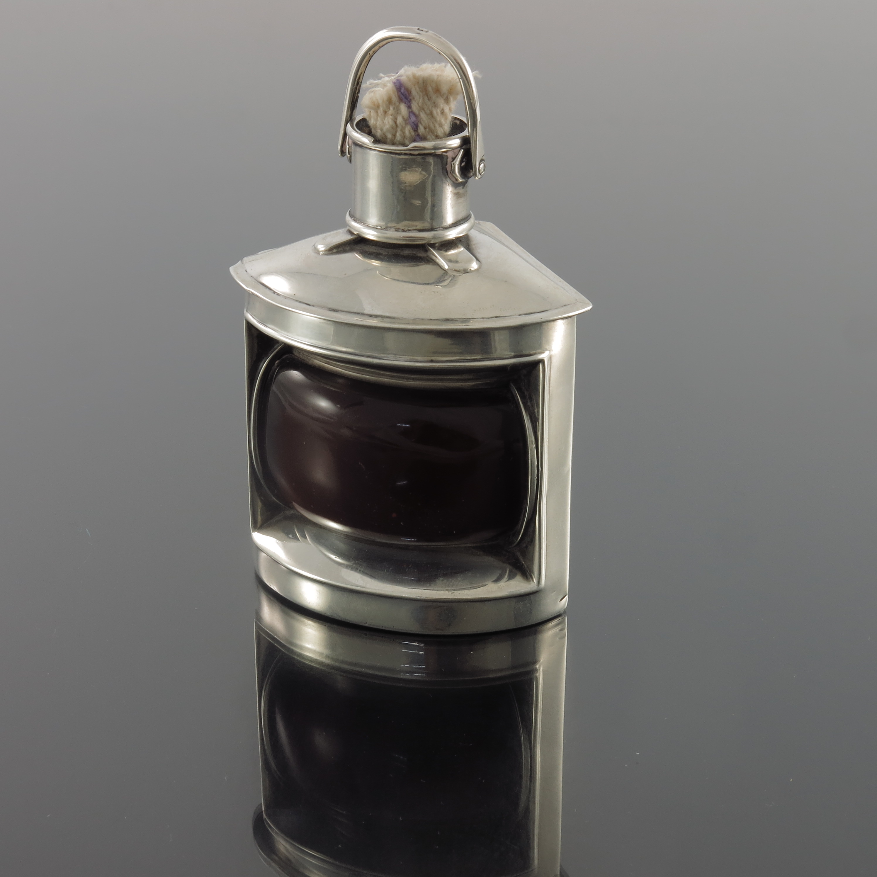 A Victorian silver novelty cigar lighter in the form of a ship's lantern, Lawrence Emanuel, - Image 2 of 4