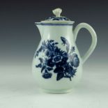 A Worcester blue and white lidded jug