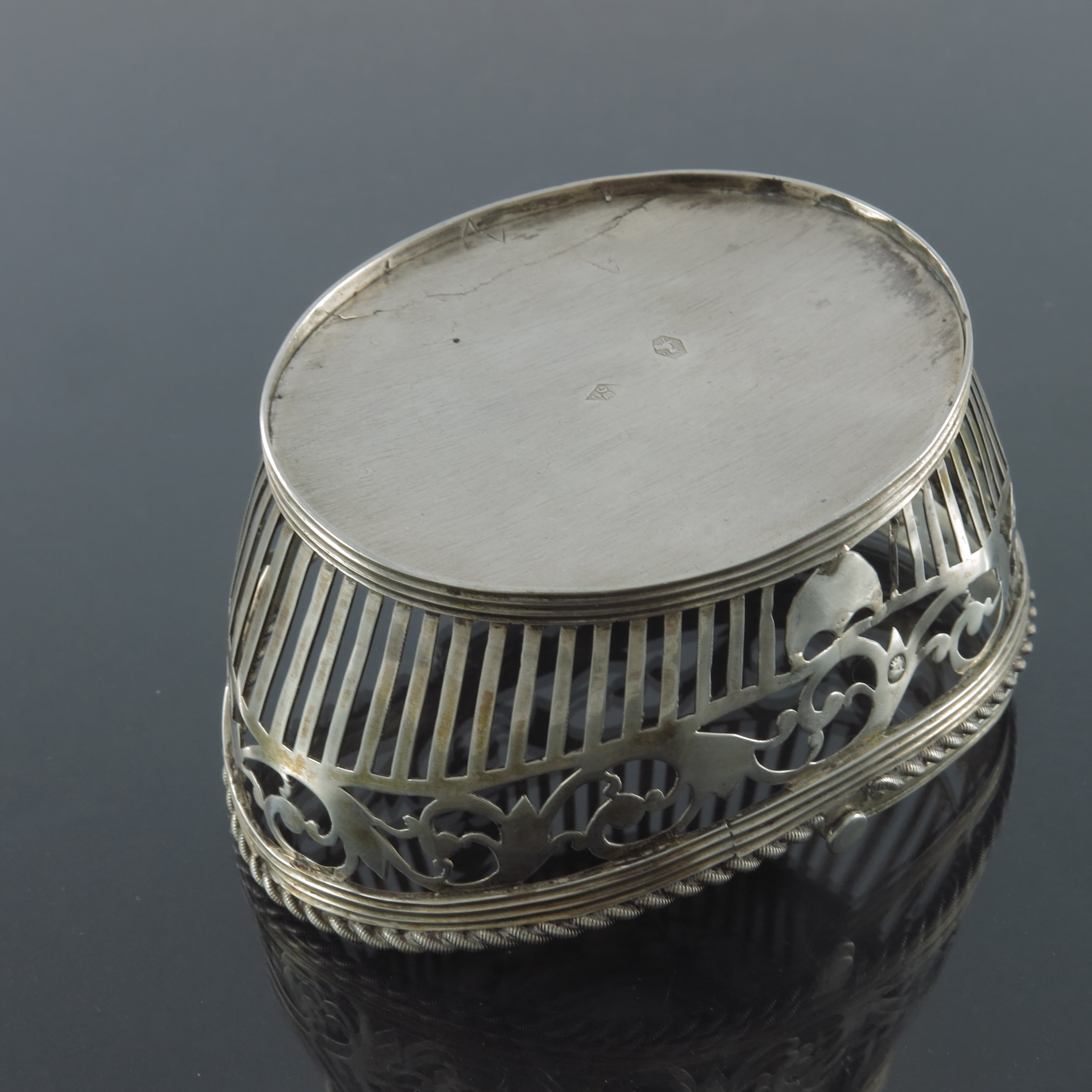 A Dutch Biedermeier reticulated silver basket, BG, - Image 4 of 4