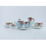 H Everest for Royal Worcester, a blossom painted part tea set,