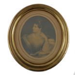 M..Macauley (Irish, early to mid 19th Century), portrait of the Hon Mrs Norton, seated bust length