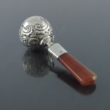 An Edwardian silver teething rattle, Colen Hewer Cheshire, Chester 1902