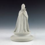 John Flaxman for Wedgwood, a cream jasper ware chess piece, designed circa 1783, modelled as a