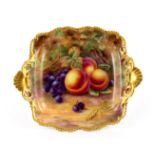 Horace Price for Royal Worcester, a fruit painted dish,