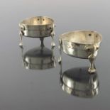 Kate Harris for William Hutton, pair of Arts and Crafts silver salt cellars, London 1902