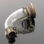 A Victorian novelty silver gilt and glass combination spirit flask vinaigrette, Thomas Johnson, Lond
