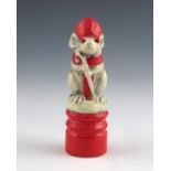 George Tinworth for Doulton, a mouse chess piece, red bishop