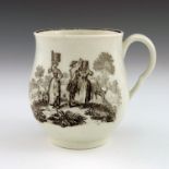 A Worcester transfer printed custard cup