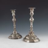 A pair of 18th century Flemish silver candlesticks, Ghent 1782