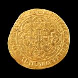 Edward III Half Noble, 1361-69 Treaty Period mm Cross Potent on rev only, 3.6g, ex Glendining Aucti