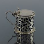 A Victorian reticulated silver mustard pot, John Gammage, London 1901