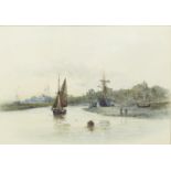 Robert Malcolm Lloyd (British, 1859-1907), fishing boats at Rye, signed and dated 1882 l.r.,