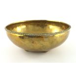 Hugh Wallis Arts & Crafts hammered brass bowl