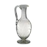 A Stourbridge cut and etched glass jug