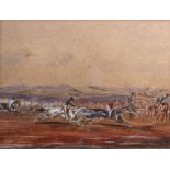 British School (19th century), steeplechasing, set of four watercolours, 14 by 21cm, framed (4)