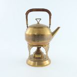 WMF, a Jugendstil brass kettle on stand