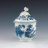 A Worcester blue and white sucriere bowl and cover