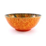 Gladys Rodgers for Pilkington, a Royal Lancastrian veined orange vermilion bowl