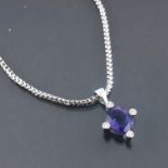 An 18ct gold amethyst and diamond necklace