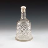 A George V silver mounted cut glass whisky bottle decanter, Walker and Hall, Sheffield 1929
