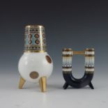 After Christopher Dresser for Minton, two Royal Doulton prototype vases