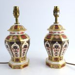 A pair of Royal Crown Derby Old Imari 1128 table lamps
