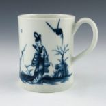 A Worcester blue and white straight sided mug