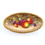 John Freeman for Royal Worcester, a fruit painted dish