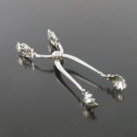 Johan Rohde for Georg Jensen, a pair of Danish Skonvirke silver Konge (Acorn) ice tongs