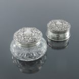 Two Elizabeth II silver lidded dressing table boxes, W I Broadway and Co., Birmingham 1981