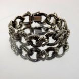 An Art Deco silver and marcasite bracelet