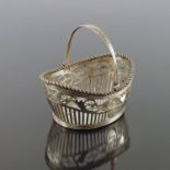 A Dutch Biedermeier reticulated silver basket, BG,