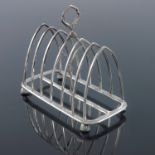 A George V silver six division toast rack, Mappin & Webb Ltd, London 1912