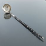 A George III silver and whalebone punch ladle, circa 1787