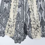 Antique Lace: Three 19th century lappets, the first in Youghal, Irish needle point, worked with patt