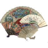 A selection of Chinese fans, 19th century to 20th century, for repair, including an unusual Chinese