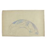 An original, unframed, unmounted and unfinished project for a fan leaf, 19th/20th century, sketch an