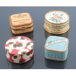 Powder boxes: Four empty French commercial powder boxes, early 20th century to the 1960’s, to includ