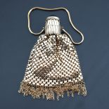 Whiting and Davis, USA: a gold armour mesh bag with good pierced gold metal frame and gold metal cha