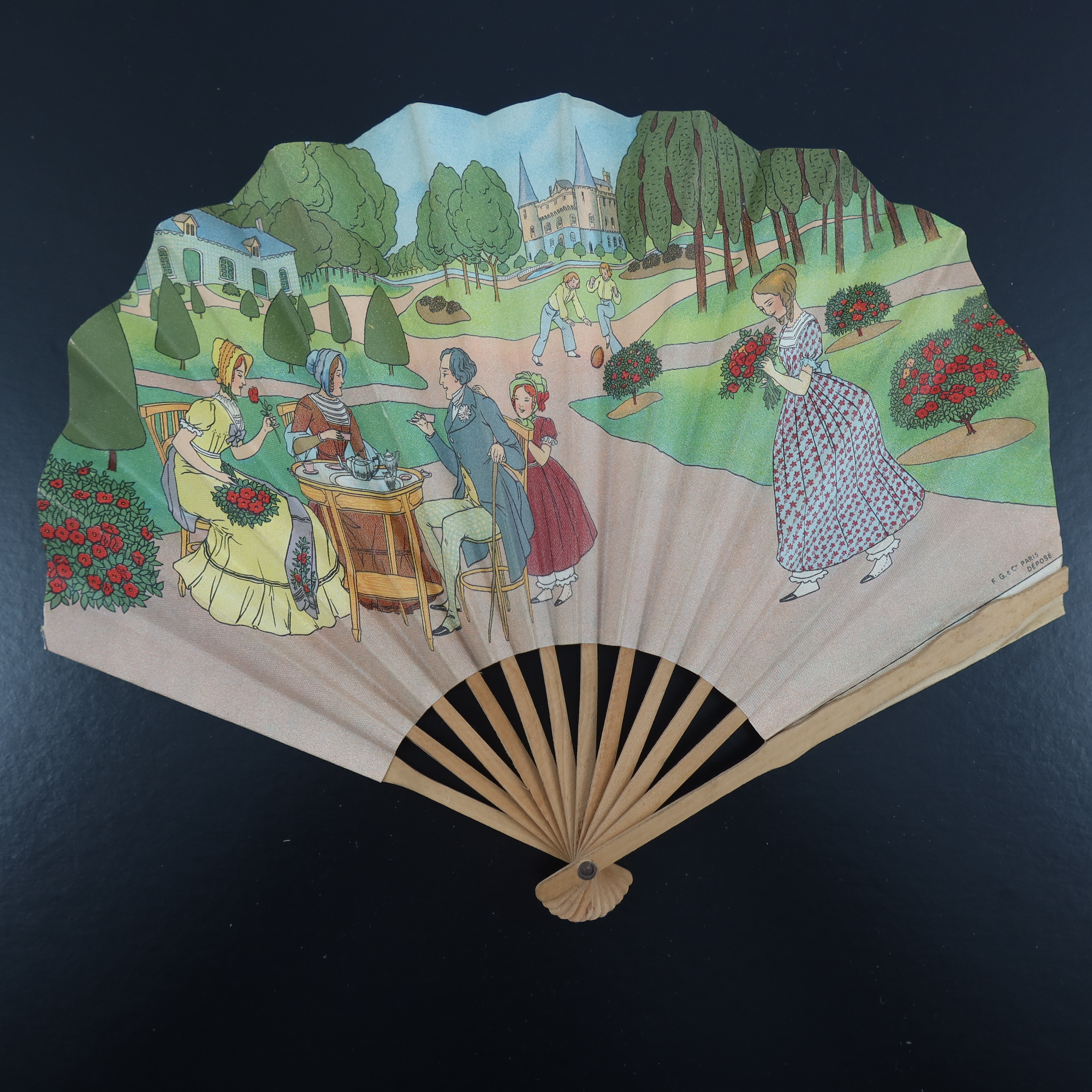 Three early 20th century French advertising fans of ballon form, relating to newspapers, books and p - Image 4 of 7