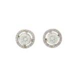 A pair of 18ct gold diamond halo cluster stud earrings