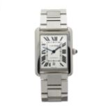 Cartier, a stainless steel Tank Solo XL bracelet watch