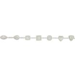 An 18ct gold vari-shape diamond cluster line bracelet